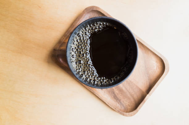 istock Cup of black filter coffee, top view 1396347064
