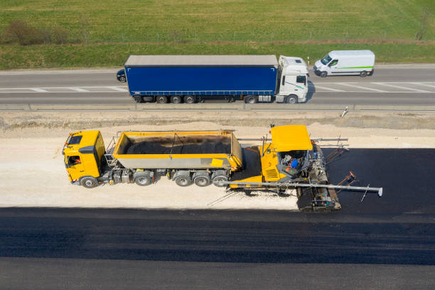 istock Aerial View of Road Construction 1396353556