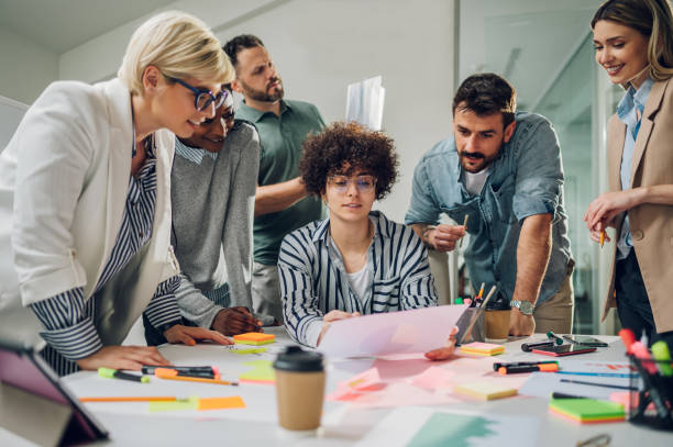 istock Multiracial business team on a meeting in a modern bright office 1396355943