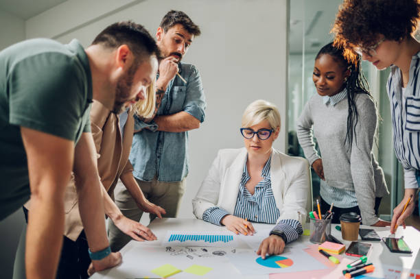 istock Multiracial business team on a meeting in a modern bright office 1396355944