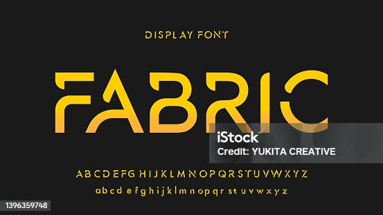 istock Creative alphabet font. electronic abstract typography technology sports music future 1396359748
