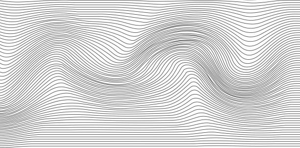 ilustrações de stock, clip art, desenhos animados e ícones de abstract wave line background - repetition striped pattern in a row