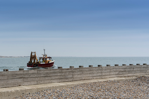 Small fishing boat from coastal town of Rye, East Sussex.