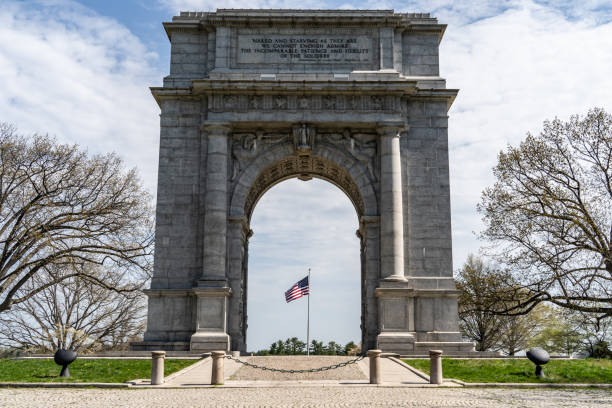 valley forge arco - barracks foto e immagini stock