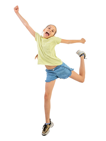 Excited Teen girl jumping