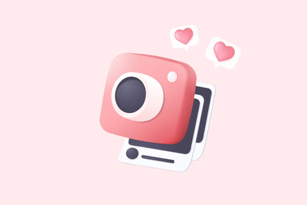 istock 3d minimal photo camera with lens and button on pastel background with shadow. 3d simple snapshot camera icon concept. Volumetric design for creative photos. Lens isolated vector render illustration 1396367067