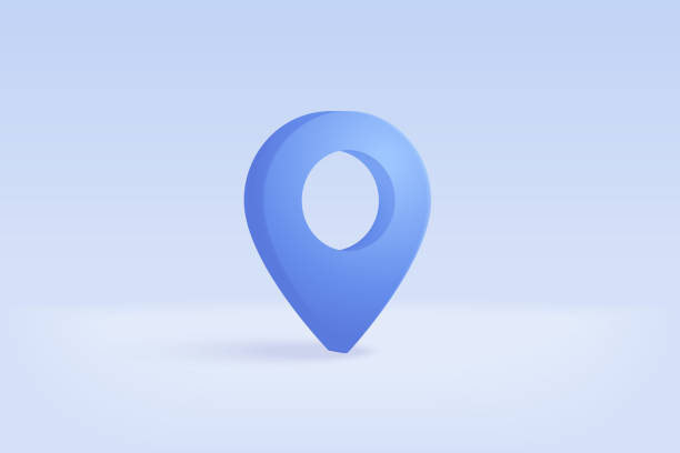 istock 3D location point marker of map or navigation pin icon sign on isolated white background. navigation is blue pastel colour with shadow on map direction. 3d GPS pin vector rendering illustration 1396367109