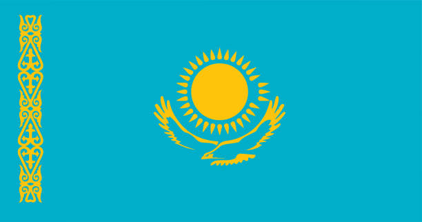 카자흐스칸 플래깅 - 카자흐스탄 stock illustrations