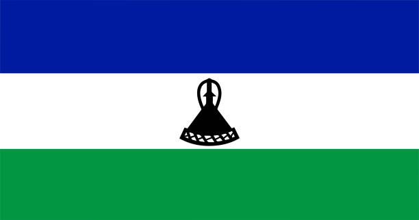 illustrazioni stock, clip art, cartoni animati e icone di tendenza di bandiera lesotho - lesotho