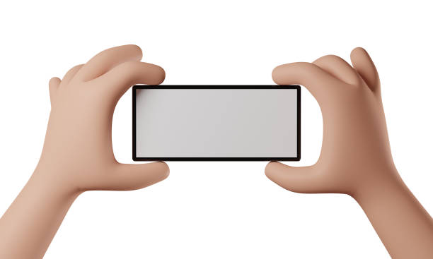istock Cell Phone in hand with white background. 3D Rendering 1396382360