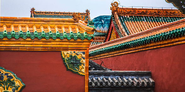 Roof Detail of Ping Shan Heritage Trail historical street in Hong Kong