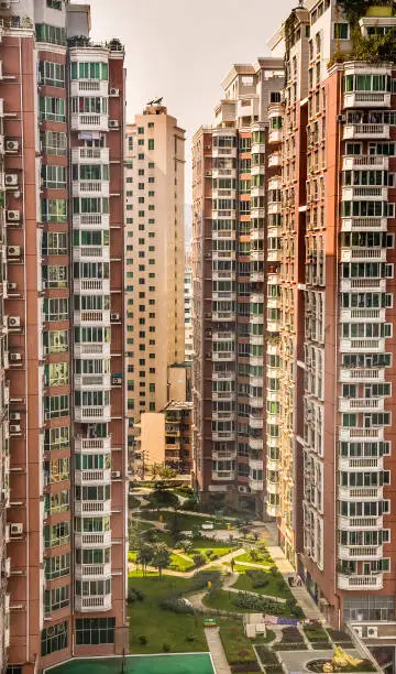 Very High Residential Apartment Buildings Balconies Guiyang Guizhou China
