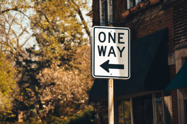 one way sign isolated on white background