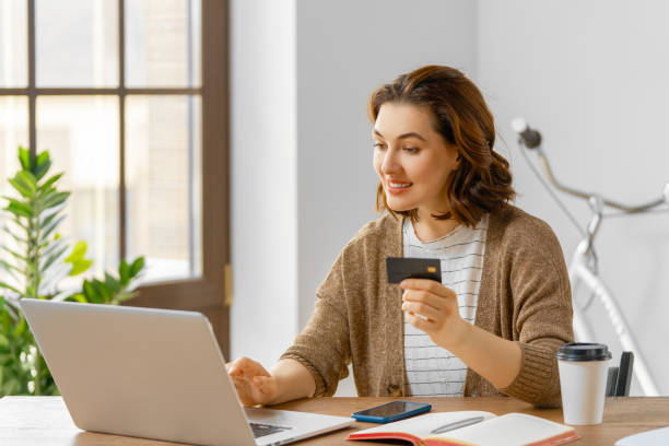 istock Woman is doing online purchases 1396387336