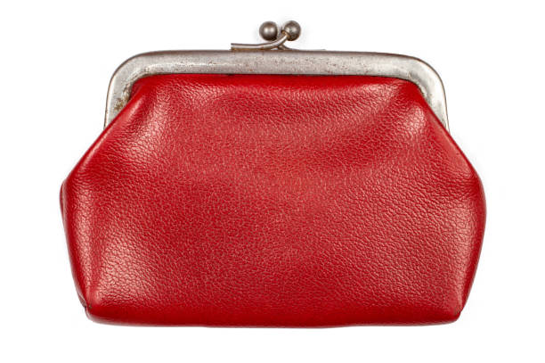 istock Vintage leather wallet of classic shape on a white background. 1396387882