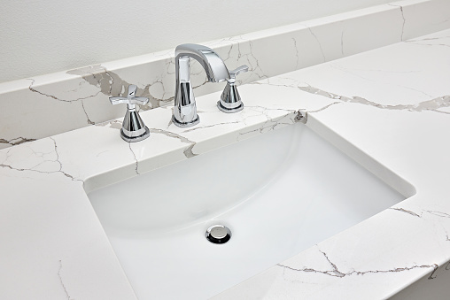 Modern bathroom sink with faucet