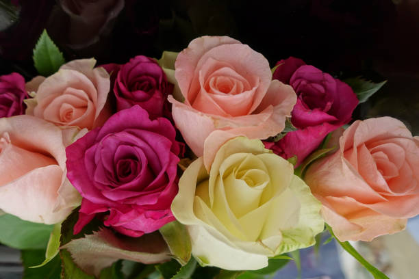 istock Formal bouquet of multicolored roses 1396389056