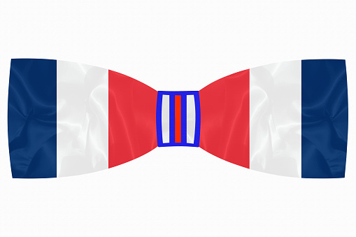 Bow tie in the colors of the French flag