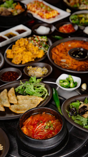 istock Korean Grilled BBQ combo sets on the traditional grill table 1396389321