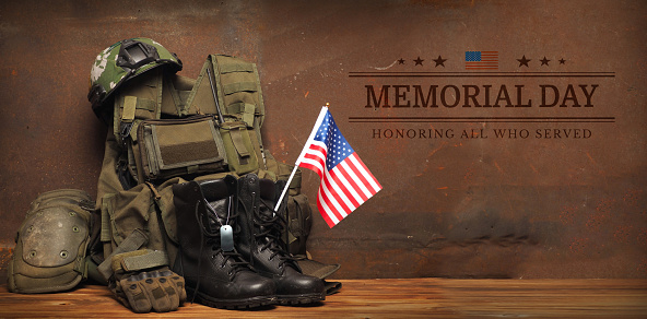 Greeting card for Memorial Day .USA celebration. Concept - patriotism, protection, remember ,honor ,never forget, thank you