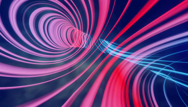 istock Abstract background line wave red pink color on dark background. 3D illustration rendering. 1396399775