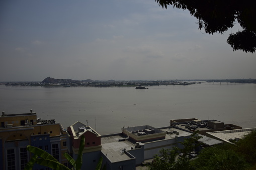 View of the Guayas River from Santa Ana hill in Guayaquil, Ecuador