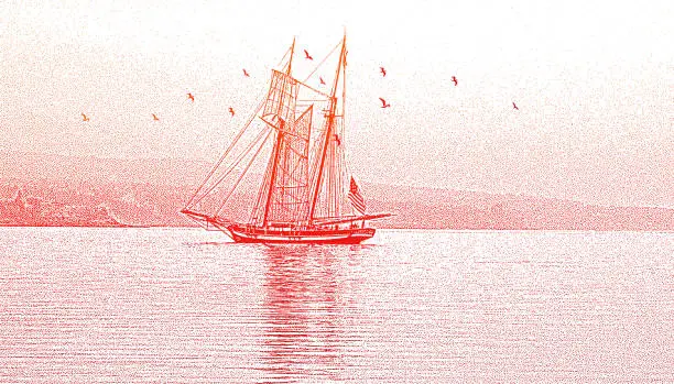 Vector illustration of Tall ship