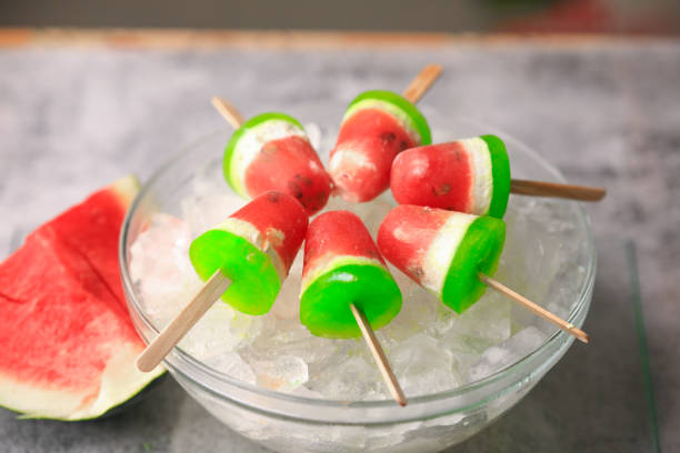 istock summer ice creams with watermelon closeup with selective focus and blur 1396401210