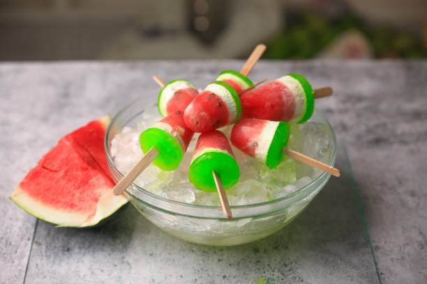 istock summer ice creams with watermelon closeup with selective focus and blur 1396401321