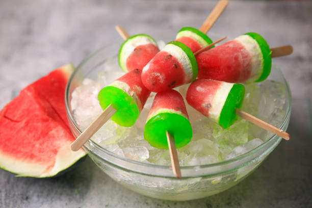 istock summer ice creams with watermelon closeup with selective focus and blur 1396401322