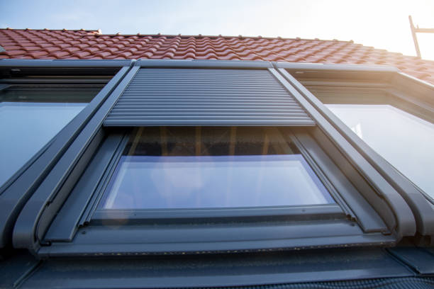 istock Close up of new skylight with roller shutter 1396401758