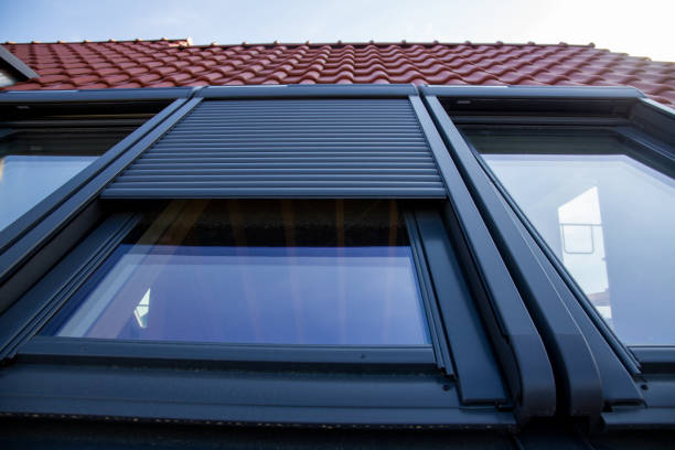 istock Close up of new skylight with roller shutter 1396401782