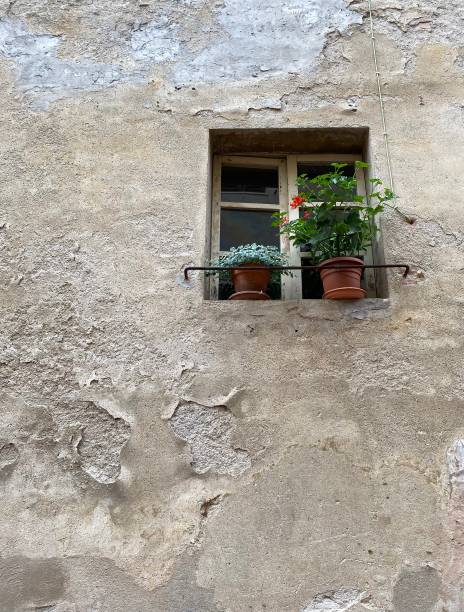 istock Italian city window with flowers 1396407577