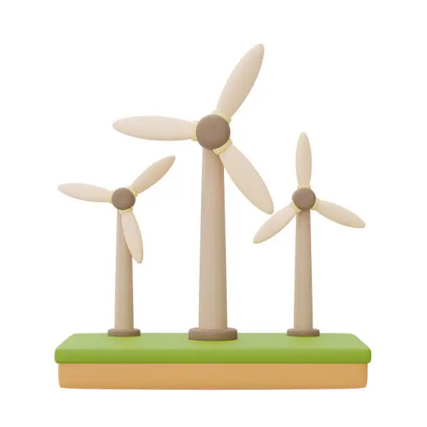 3d wind turbine,Alternative source of electricity concept,eco friendly,clean energy,3d rendering.