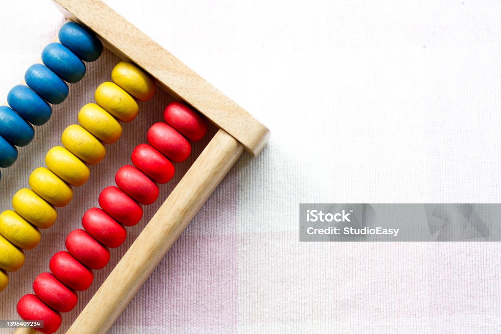Colorful wooden abacus Colorful wooden abacus for children's learning. Toy Stock Photo