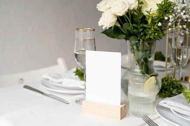 istock Number on a table in restaurant. Festive banquet. 1396410491