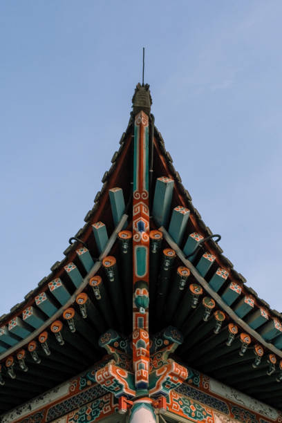 istock Part of ancient rooftop of a temple 1396411120