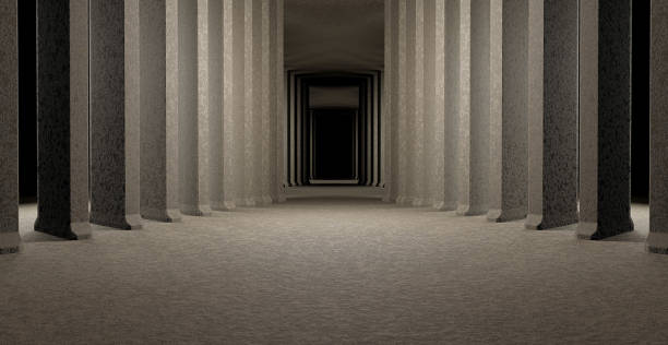 istock OuterSpace Basement Hangar Corridor Warehouse Club Dance Studio Showroom Lighted Light Grey Banner Background Wallpaper Alien Concept 1396411719