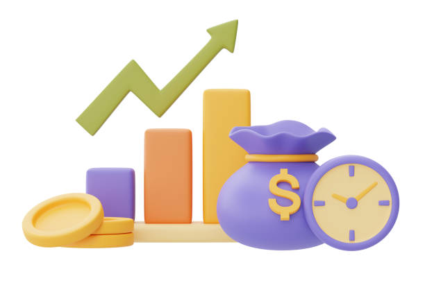 istock Time value of money concept with clock,graph and coin stacks,time management,long term investment,payment deadline,3d rendering. 1396414505