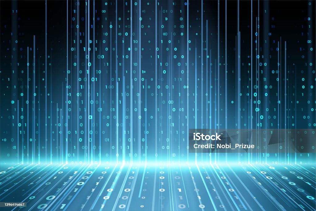 Abstract Technology Background Digital Computer Code Stock Illustration ...