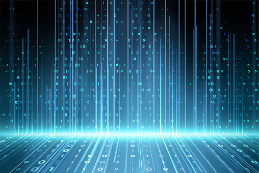 Abstract Technology Background Digital Computer Code Stock Illustration ...