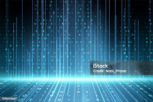 Abstract Technology Background Digital Computer Code Stock Illustration ...