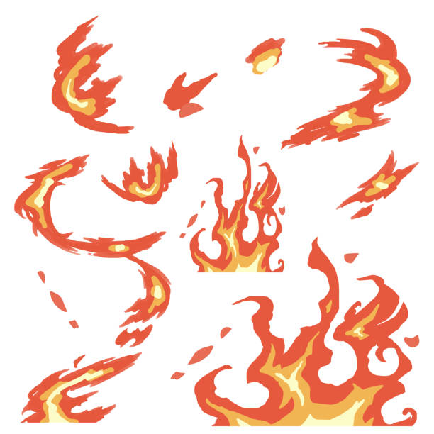 clipart der brennenden flamme - sich duellieren stock-grafiken, -clipart, -cartoons und -symbole