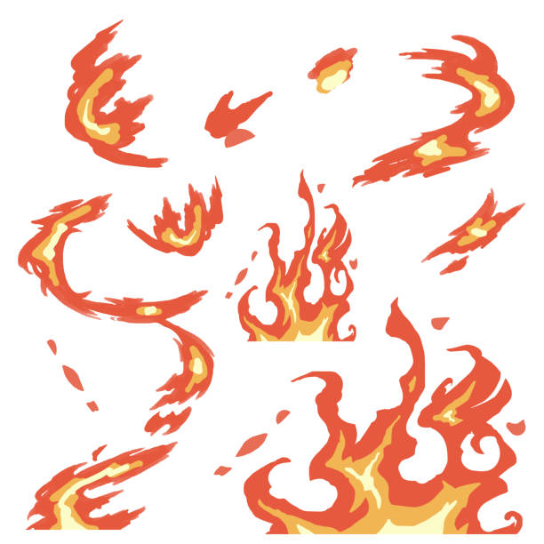 clipart z płonącym płomieniem - ognisty wir stock illustrations