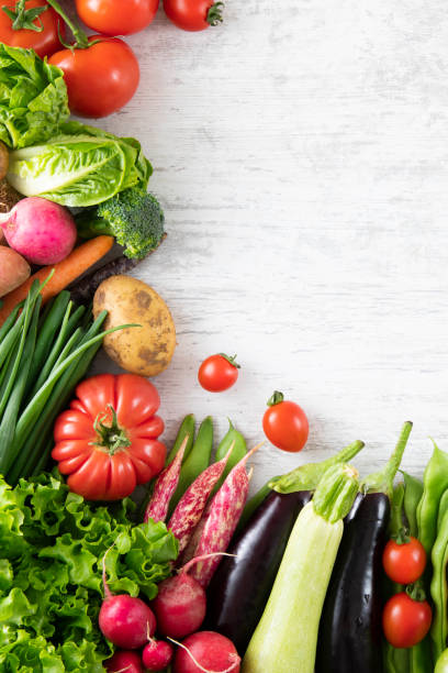 istock Vegetables on White Wooden Table 1396426803