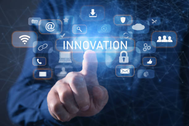 istock Man hand touching in Innovation concept. Internet, Business, Technology 1396431365