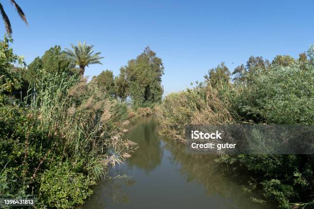 View Of The Jordan River Flowing Into The Sea Of Galilee Stock Photo - Download Image Now