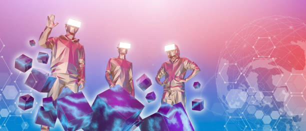 istock Experiences Metaverse digital world and blockchain for cyberspace technology Concept. Innovation of cyber Space, world, e-sport game-3d Rendering 1396432340