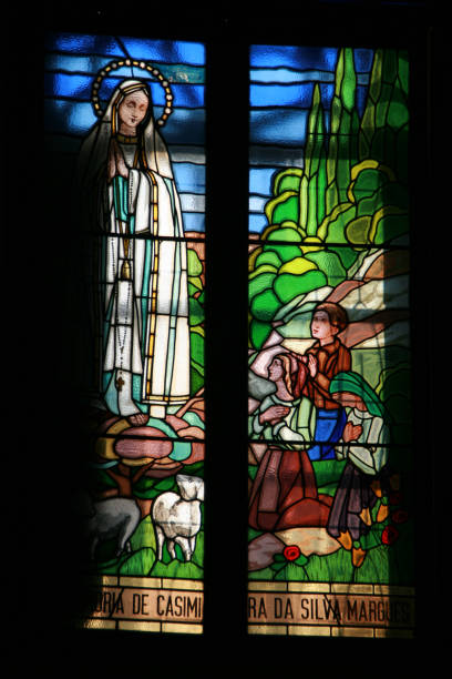 istock Stained glass in a chapel 1396433744
