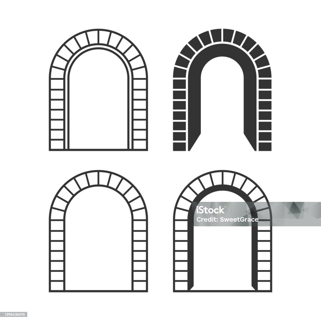 Keystone Arch Vector Vector Set Of Stone Arches Stock Illustration - Download Image Now ...